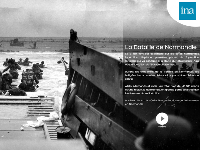 Archives INA: Seconde Guerre Mondiale, Débarquement, Bataille de Normandie, Normandie pour la Paix 