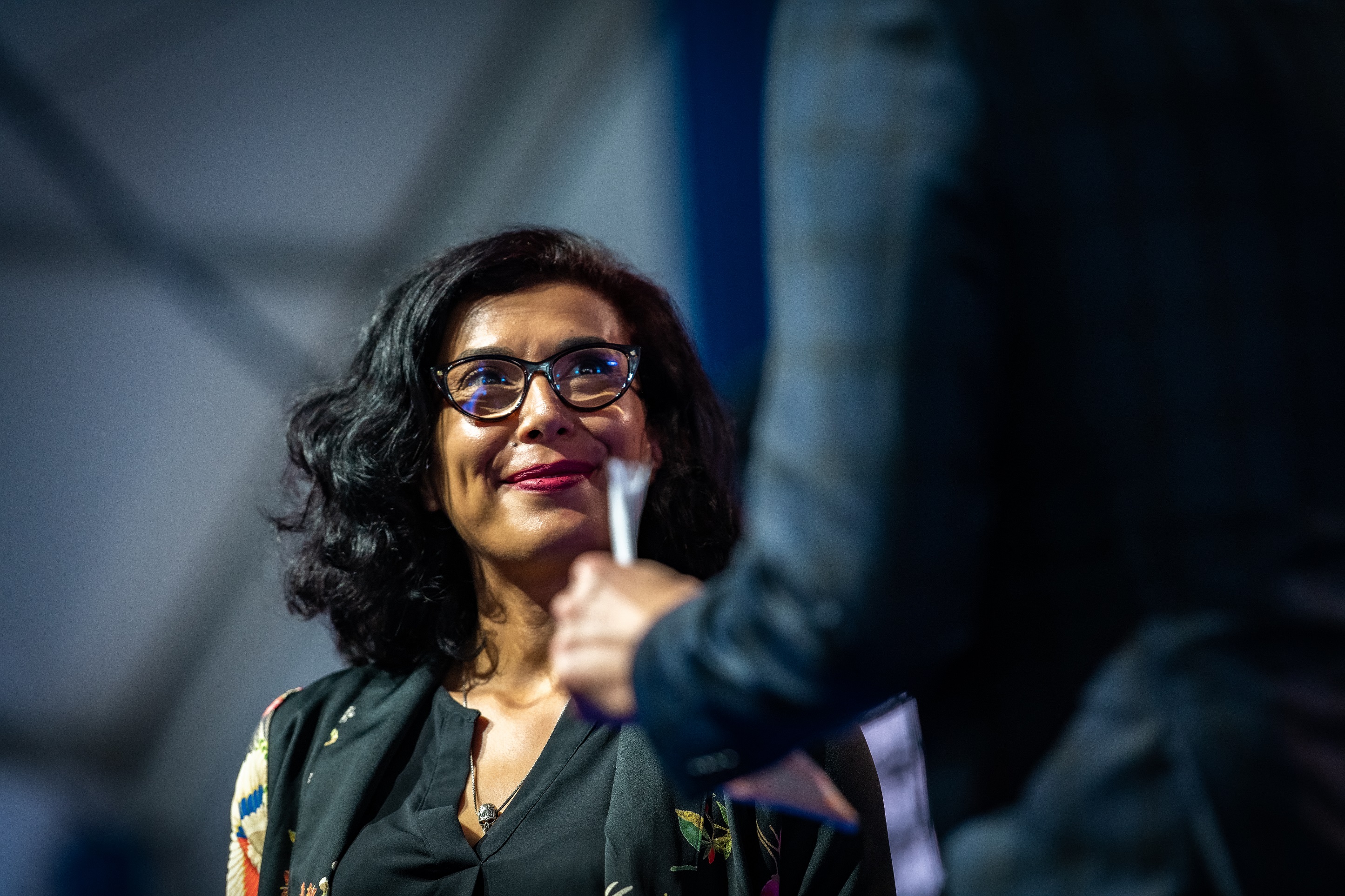 Nadia Khiari, cartoonist, was the godmother of the international panel of judges in 2021