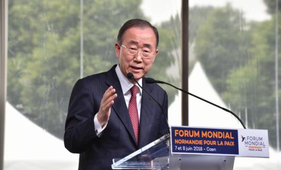 Ban Ki Moon au Forum mondial Normandie pour la Paix 2018